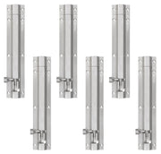 Plantex Stainless Steel 8-inch Tower Bolt/Tower Bolt for Home,Offices Doors and Windows/Tower Bolt for Main Door/Wardrobe Door Latch/Kundi/Chitakini/Door Latch for Windows (Chrome, Pack of 6)