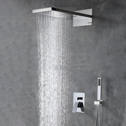 Plantex Shower Panel for Bathroom/Solid Brass 3 in 1 Bathroom Shower Set/Overhead Shower with Dual Function/Handshower with Waterfall Outlet â€“Chrome