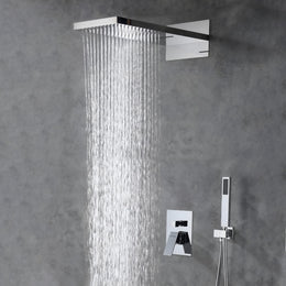 Plantex Shower Panel for Bathroom/Solid Brass 3 in 1 Bathroom Shower Set/Overhead Shower with Dual Function/Handshower with Waterfall Outlet â€“Chrome