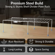 Plantex Stainless Steel Multipurpose Expandable Dish Rack/Expandable Storage Shelves for Kitchen Cabinets/Plate Stand/Utensil Rack(Chrome-Silver)