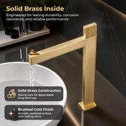 Plantex Wash Basin Mixer Tap/Brass Thermostatic Hot & Cold Basin Mixer Faucet/Deck Mount Pillar Spout for Bathroom Sink - Pack of 1 (Brushed Gold)
