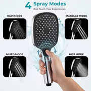 Plantex Hand Shower for Bath/4 Mode Multifunctional Shower/ABS Plastic Silicone Handheld Shower/Easy Mode Switching – (Chrome, APS-H592)