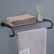 Plantex 304 Grade Stainless Steel Bathroom Accessories Set of 3 - Towel Stand/Napking Hanger/Dual Soap Holder for Bathroom - Daizy (Black)