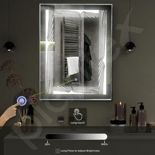 Plantex LED Bathroom Mirror with Single Tone/Designer Mirror for Living Room/Bedroom/Dressing Room - Rectangle Shape (18 X 24 Inch)