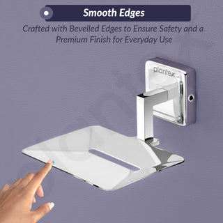 Plantex 304 Grade Stainless Steel Soap Dish for Bathroom/Soap Holder/Soap Stand/Bathroom Accessories - Decan (Chrome)