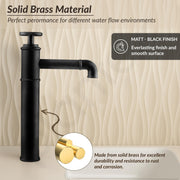 Plantex Pure Brass Basin Mixer Tap Hot and Cold/Single Lever Tap for Wash Basin/Mixer tap for Bathroom-(Matt Black Finish)