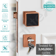 Plantex Door Lock/Main Door Mortise Lock Handle/Handle Set with Key for Home/Office/Door Accessories - (PT-011, Rose Gold & Black)