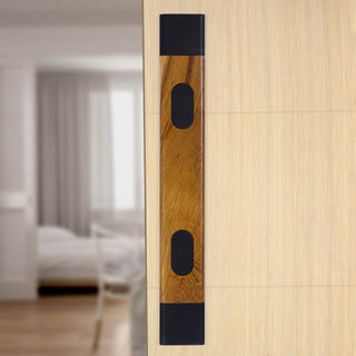 Plantex Heavy Duty Door Handle/Main Door Handle 14 Inch/Pull Push Door Handle for Glass & Wooden Door – Pack of 1 (300, Black and Wood Finish)
