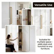 Plantex Aluminium Cabinet Handle/600mm Wardrobe Handle for Home/Cupboard Door Pull-Push Handles for Office - Pack of 2 (Brass Antique & Gold)