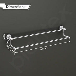Plantex Stainless Steel Dual Towel Rod for Bathroom/Towel Hanger for Wash Basin/Towel Holder/Bathroom Accessories - 24 Inch (Pack of 2)