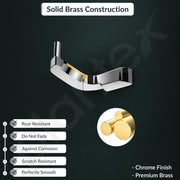 Plantex Smero Pure Brass Robe Hook/Door Hanger-Hook/Cloth-Towel Hanger/Bathroom Accessories - Aqua(Chrome)