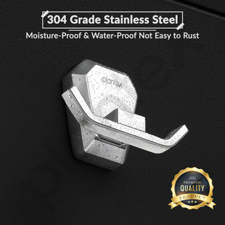 Plantex Robe Hook for Bathroom/304 Grade Stainless Steel Towel Hook/Cloth Hanger/Bathroom Accessories - Pack of 1 (PM-2405-Chrome)