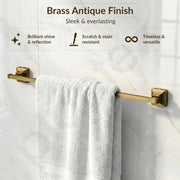 Plantex 304 Grade Stainless Steel 24 inch Towel Hanger for Bathroom/Single Towel Rod/Towel Holder/Bathroom Accessories - Squaro (Antique)