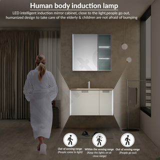 Plantex Wash Basin with Cabinet Full Set/Rectangle Bathroom Vanity/Bathroom Washbasin Cabinet with LED Mirror and Coupling (NZBC-37)