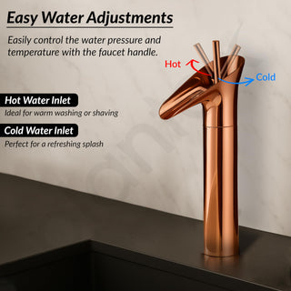 Plantex Pure Brass Basin Mixer Tap Hot & Cold/Single Lever Pillar Cock Water Tap for Wash Basin/Deck Mount- (PVD-Choco)