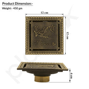 Plantex Floor Drainer for Bathroom/Solid Brass Shower Drain/Floor Trap/Jali for Bathroom/Kitchen - (Copper Antique, 5 x 2 Inches)