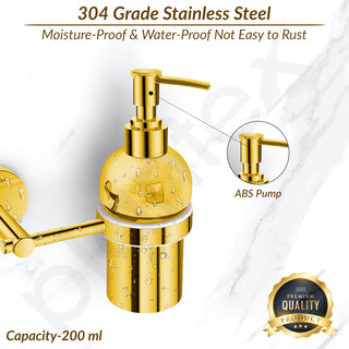 Plantex 304 Grade Stainless Steel Hand Wash Holder for Wash Basin Liquid Soap Dispenser/Bathroom Accessories - Oreo (Gold)
