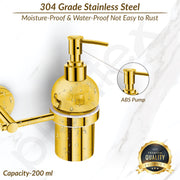 Plantex 304 Grade Stainless Steel Hand Wash Holder for Wash Basin Liquid Soap Dispenser/Bathroom Accessories - Oreo (Gold)