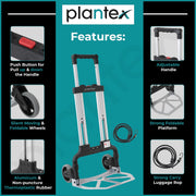 Plantex Heavy Duty Aluminum Platform Trolley for Home/Hand Truck with Black Bungee Cords for Moving Box/Utility Cart for Luggage Moving/Multipurpose Use Warehouse/Inustrial (Silver and Black)