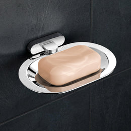 Plantex Soap Holder for Bathroom/Pure Brass Single Soap Dish/soap Stand/Soap Bar/Soap Case/Bathroom Accessories - Pack of 1 (APS-GIA-06, Chrome)