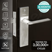 Plantex Heavy Duty Door Lock ÃƒÂ¢Ã¢â€šÂ¬Ã¢â‚¬Å“ Bathroom Door Lock/Mortise 8inch Keyless Plate Handle Set for Home/Bathroom/Store Room/Balcony/Office with Baby Latch (8105, Matt)
