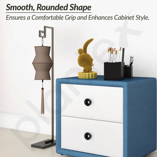 Plantex Knobs for Drawers/Round Drawer Knobs for Cabinets/Pull-Push Knob for Kitchen/Bedroom Drawer - Pack of 3 (Black)