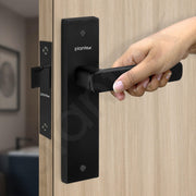 Plantex Heavy Duty Door Lock ÃƒÂ¢Ã¢â€šÂ¬Ã¢â‚¬Å“ Bathroom Door Lock/Mortise 8inch Keyless Plate Handle Set for Home/Bathroom/Store Room/Balcony/Office with Baby Latch (8125, DC-Black & Z-Black)