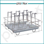 Plantex Stainless Steel Glass Holder for Kitchen/Mug Holder with Detachable Drain Tray/Glass Stand for Kitchen/Dining Table/ Stand for 9 Glass(Chrome)