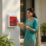 Plantex All in One Multipurpose Letter Box/Suggestion Box for Office/Post Box for Home gate/Donation Box/Complaint Box/with Lock -Wall Mount - Pack of 15 (Red & Ivory)