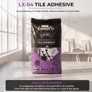 Plantex Lexora Tile Adhesive for Terracotta/Ceramic & Quarry Tiles/Polymer Modified Cement Adhesive for Floor & Wall Tiles Fixing/ Kitchen & Bathroom  Use - 20kg (LX-04, White)