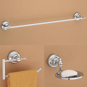 Plantex 304 Grade Stainless Steel Bathroom Accessories Set of 3 - Towel Hanger/Napking Holder/Dual Soap Holder for Bathroom - Skyllo (Chrome)