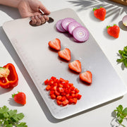 Plantex Chopping Board/Steel Chopper Board for Kitchen Use/Vegetable Cutting Pad with Easy-to-Move Handle with Hygienic Surface - (31 x 20.5 x 0.1 Cm)