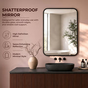 Plantex Aluminium Frame Mirror for Wall/Rectangle Wall Mount Mirror for Bedroom/Dressing Room/Living Room/Entryway - (18x24 Inch-Black)