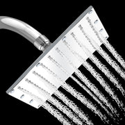 Plantex Stainless Steel Shower Head for Bathroom/8 x 8 inch Square Overhead Shower without Arm/Adjustable Bathroom Shower-(Sandwich-Chrome)