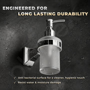 Plantex Liquid Soap Dispenser for Bathroom/Pure Brass Shampoo Dispenser/Handwash Dispenser/Bathroom Accessories - Pack of 1 (APS-DL-07, Chrome)