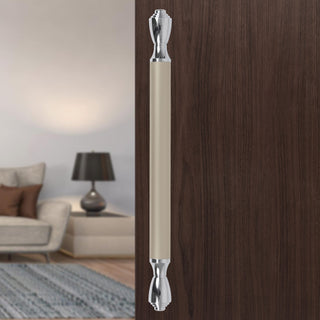 Plantex Heavy Duty Door Handle/Main Door Handle/14 inch Door Handle for Main Door/Pull Push Handle – Pack of 1 (124, Satin White & Chrome) - 3 Years Warranty