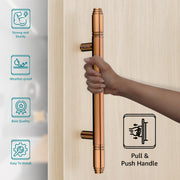 Plantex 14 Inch Main Door Handle/Heavy Duty Pull-Push Handle for Glass & Wooden Doors - Pack of 1 (PVD Rose Gold) - 3 Years Warranty