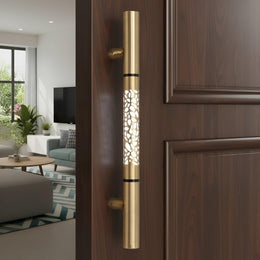 Plantex 12 Inch LED Main Door Handle/Pull-Push Handle with Sensor Touch/Lighting Door Handle for Main door/Stainless Steel Handle for Home & Door Decor - Pack of 1 (Brass Antique)