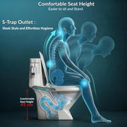 Plantex Commode for Toilet/Ceramic One Piece Toilet/Rimless Washdown Flush Commode with Soft Closing Toilet Seat - S Trap (White, APS-2019)