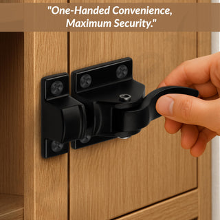 Plantex Cabinet Latch – Heavy-Duty Hatch Case Bolt for Storage Units, Toolboxes, Kitchen Cabinets & Cupboards – Black (Pack of 1)