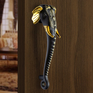 Plantex Heavy Duty Door Handle/Door & Home Decor/11-inches Elephante Shape Main Door Handle/Door Pull Push Handle - Pack of 1 (Brass Antique Finish)