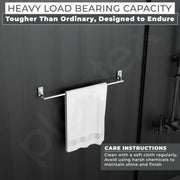 Plantex Towel Rod for Bathroom/Pure Brass Towel Hanger/24in Towel Holder/Bathroom Accessories - Pack of 1 (APS-RTO-01, Chrome)