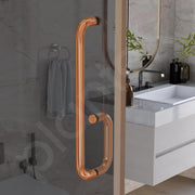 Plantex Shower Door Handle/Stainless Steel Towel Bar Combination/Towel Holder for Glass Shower Door and Bath Door Pull Handle - Pack of 1 (PVD Rose Gold)