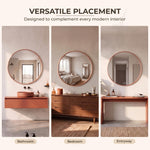 Plantex Aluminium Frame Mirror for Wall/Round Wall Mount Mirror for Bedroom/Dressing Room/Living Room/Entryway - (Dia- 20in - Rose Gold)