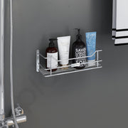 Plantex Bathroom Shelf for Wall/Stainless Steel Shelf for Kitchen with Railings/Perfume Rack/Bathroom Organiser (12 inch, Chrome)