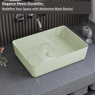 Plantex Melamine Counter Top Wash Basin/Tabletop Basin/Washbasin for Bathroom/Restaurants/Office (Mint Green, 18 x 13 x 4.5 Inch)