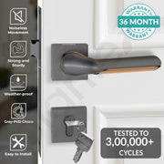 Plantex Triple Security Door Lock for Home/Main Door Lock Set with 3 Years of Warranty by plantex/Mortise Lock for Door with Brass Lock Body & Cylinder (7121, Grey & Choco)