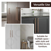 Plantex Stainless Steel & Aluminium Cabinet Handle/288mm Wardrobe Handle for Home/Cupboard Door Pull-Push Handles for Office - Pack of 1 (Rose Gold)