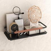 Plantex Self Adhesive Bathroom Shelf/Stainless Steel Bathroom Shelf Rack/Wall Shelf for Bathroom/Bathroom Organiser without Drill/Bathroom Accessories SetPack of 1 (12x5 inches, Copper & Black)