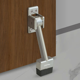 Plantex Door Stopper for Home/Door Stopper for Wooden Doors/Stops for Doors/Door Mounted Stoppers - (Silver Matt)